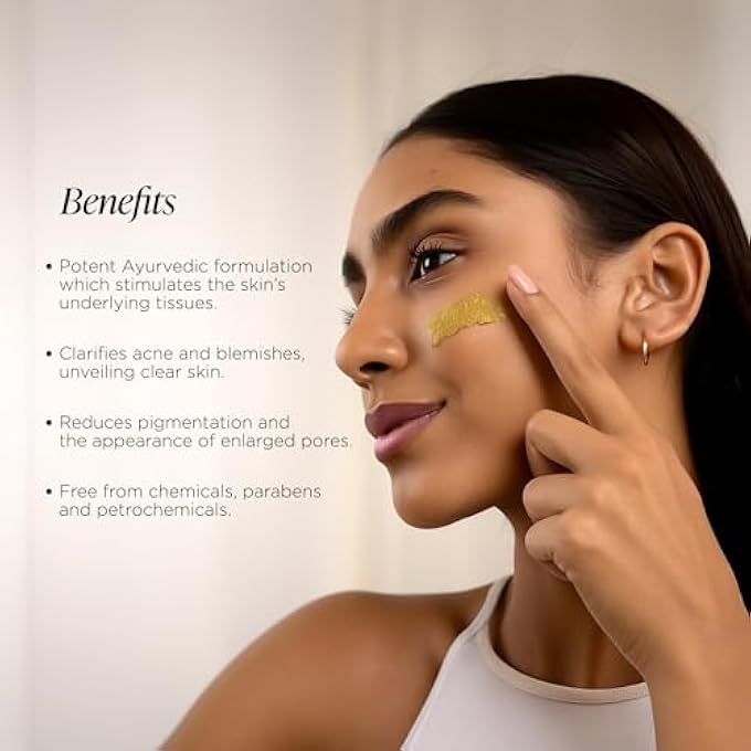 Forest Essentials مزيج أوبتان للوجه مضاد لحب الشباب | ملتاني ميتتي | عبوة وجه أيورفيدية للبشرة المعرضة لحب الشباب | يزيل التصبغات، العيوب، ندبات حب الشباب | مع النيم والكركم - Image 2